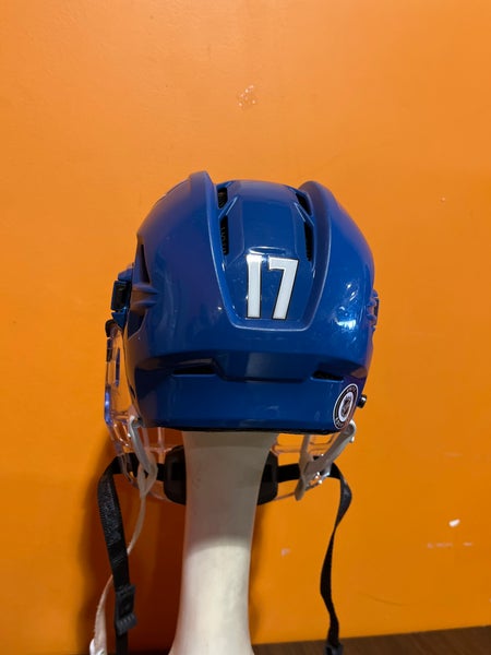 Used Blue CCM SuperTacks X Pro Stock Helmet (Jost) Small