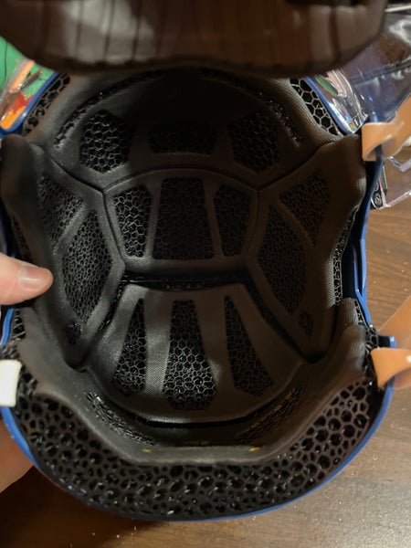 Used Blue CCM SuperTacks X Pro Stock Helmet (Jost) Small