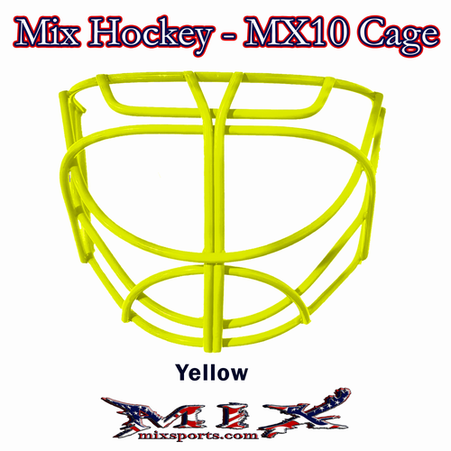 Mix Hockey - MX10 Cat Eye Goalie cage (YELLOW) Includes clips and screws