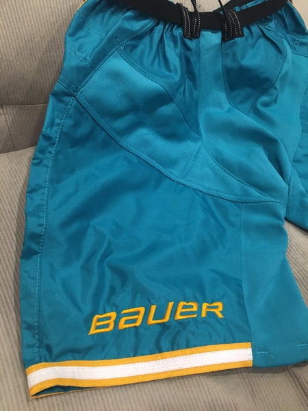 San Jose Sharks REVERSE RETRO Bauer Pro Stock Hockey Pant Shell Teal SIZE  Large