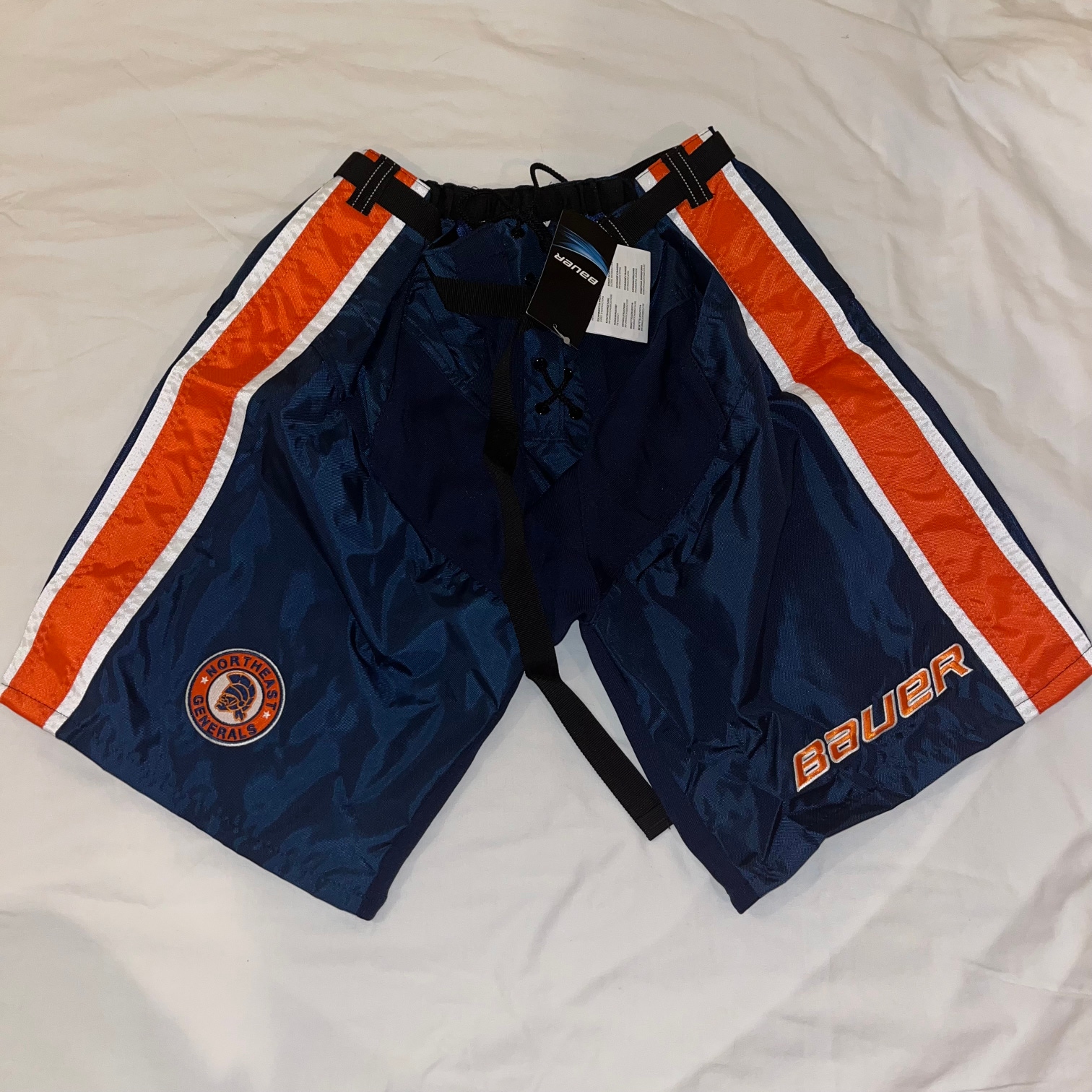 New Large Bauer Pant Shell - Blue with Orange/White