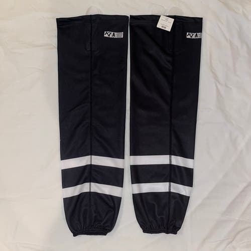 New Senior K1 Pair of Socks - Black with White Stripes