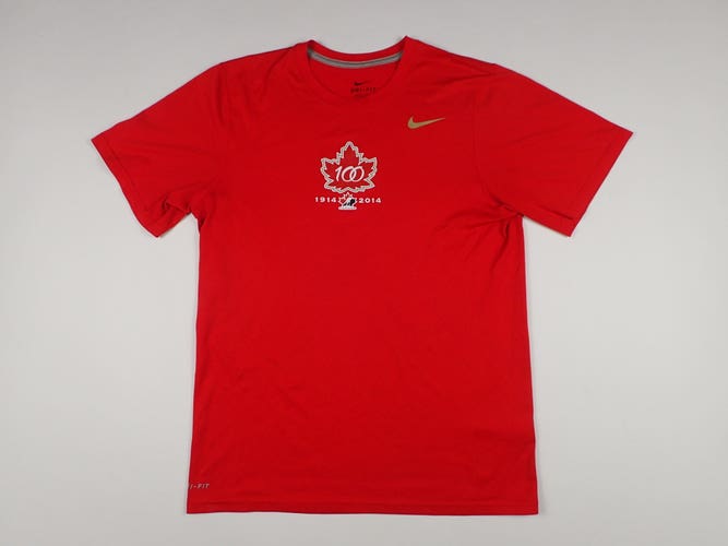 Team Canada Pro Stock Ice Hockey Player Rink Anniversary Shirt Dri Fit Small