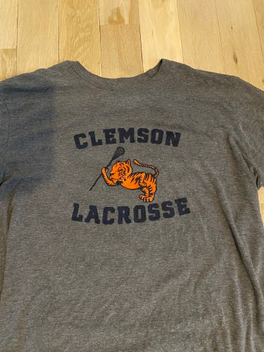 Clemson Lacrosse Gray Short Sleeve Fanwear Shirt - Large
