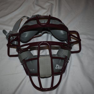 NEW - Diamond DFM-43 Catcher/Umpire Face Mask, Maroon/Brown