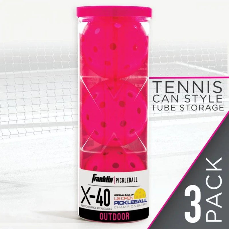 Franklin Pickleball X-40 Outdoor 3 Pack Pink