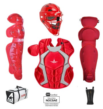 All Star Players Series Youth Catchers Box Set Fits Ages 9-12 RED MEETS NOCSAE