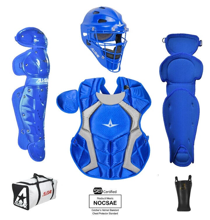 All Star System 7 Axis Youth 10-12 Catchers Gear Set - Royal Blue Grey |  SidelineSwap