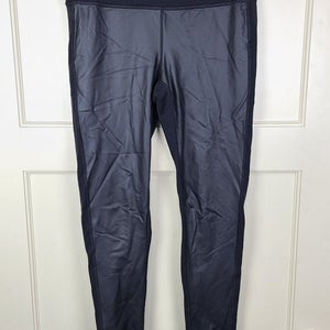 Athleta High Rise Gleam Faux Leather Front Tight Black Womens Size: M