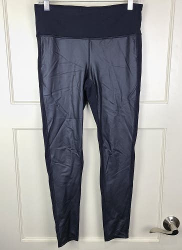 Athleta High Rise Gleam Faux Leather Front Tight Black Women’s Size: M