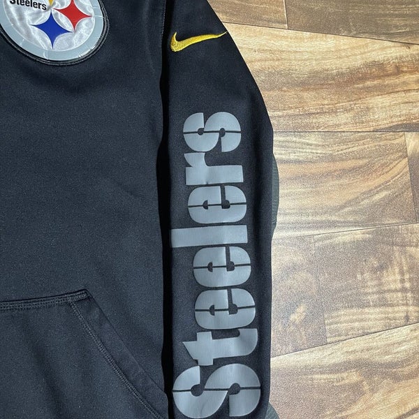 NFL Team Apparel Embroidered Steelers Hoodie Black Men's Medium