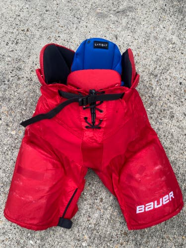 Bauer Nexus Pro Stock Hockey Pants Large +1 Red Carolina Hurricanes 3836
