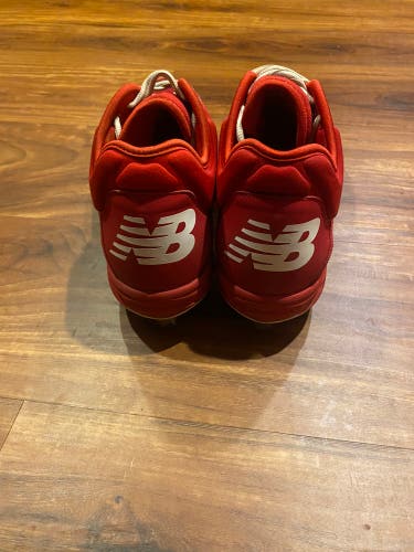 Red New Balance Baseball Cleats Metal