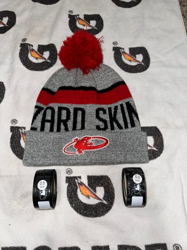 ( Lizard Skin ) 2 Black Rolls 0.5mm and A Beanie