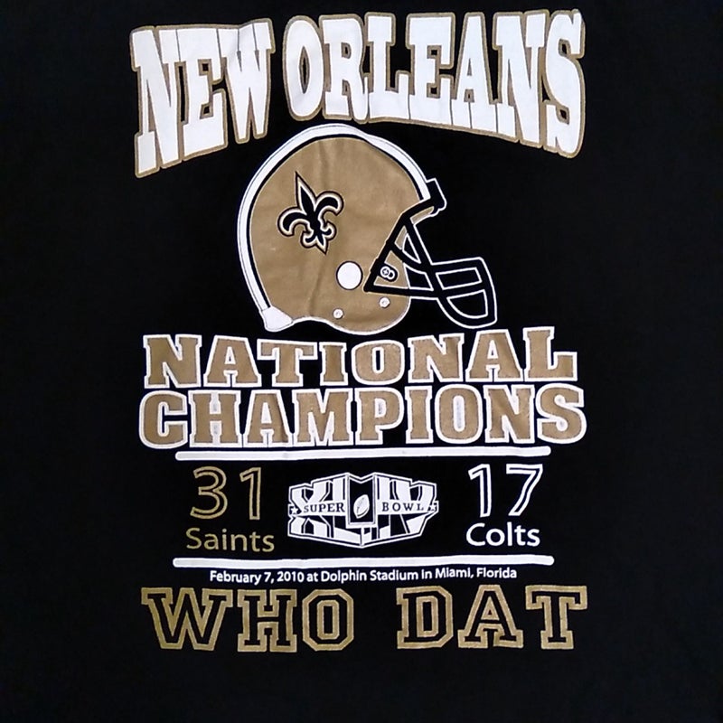 Hanes NFL New Orleans Saints Super Bowl Champions Graphic Print T-Shirt Sz XLarge