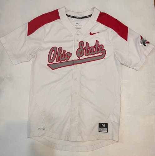 White Medium Nike Ohio State Baseball Jersey