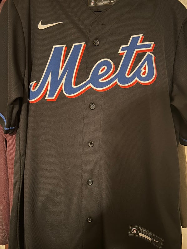Nike MLB New York Mets (Jacob deGrom) Men's Replica Baseball Jersey - Black XL