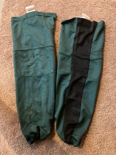 Green Intermediate Used Medium Athletic Knit Socks Pro Stock