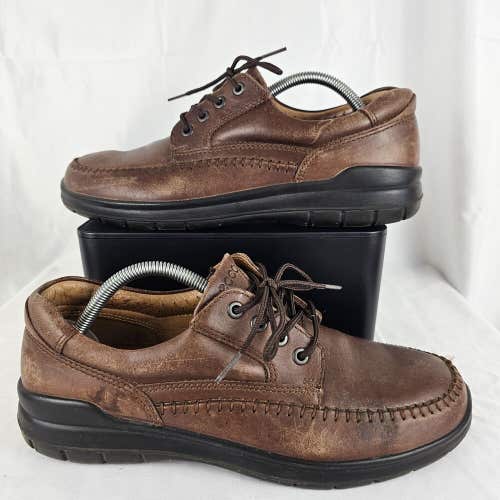 Ecco Men's Seawalker Casual Brown Leather Oxford Shoes Size 43 / Mens 9, 9.5