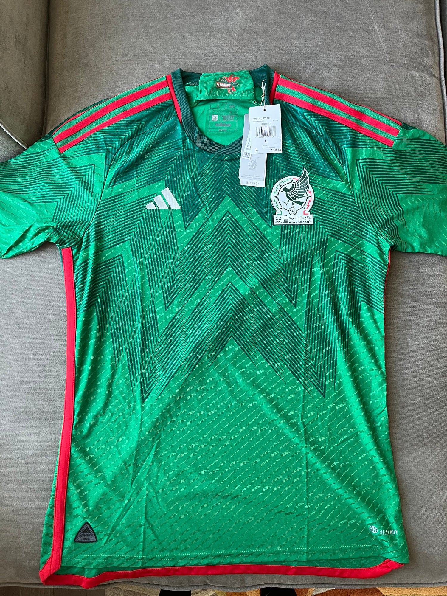 NWT Adidas Aeroready Mexico 2022 World Cup World Cup Warm Up Jersey L Green