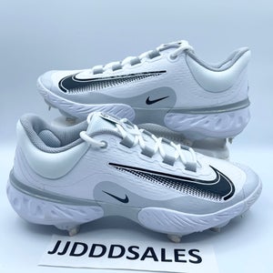 Nike Alpha Huarache Elite 4 Low FD2745-100 White Black Metal Baseball Cleats Men's Size 9 NEW