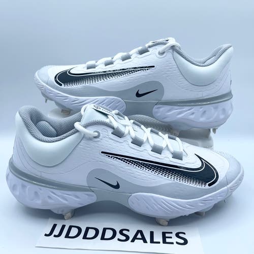 Nike Alpha Huarache Elite 4 Low FD2745-100 White Black Metal Baseball Cleats Men's Size 11.5 NEW
