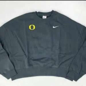 Nike Team Oregon Ducks Fleece Trend Crew Sweatshirt Women's Medium Gray DJ8525