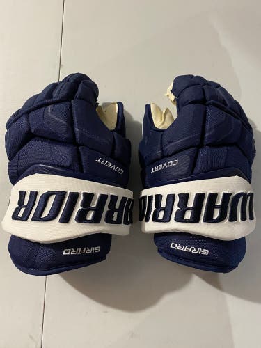 Like New Warrior 14" Pro Stock Covert QRE Gloves With Floating Cuff Avalanche Girard Navy