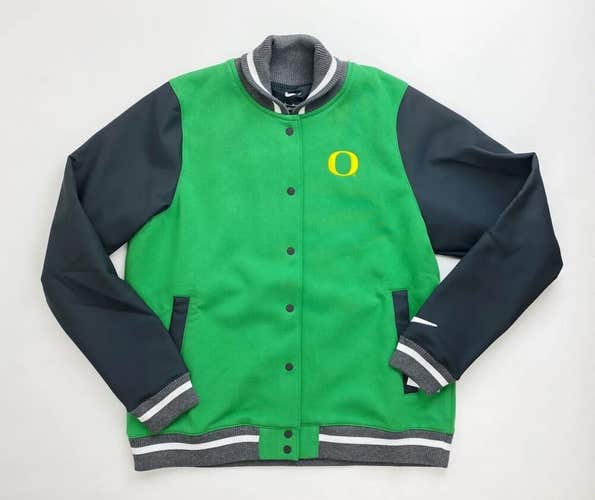 Nike Oregon Ducks Stock Football Letterman Jacket Women's Medium Green DJ5972