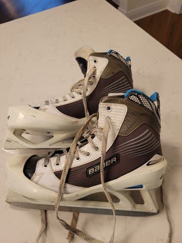 Senior Used Bauer Reactor 4000 Hockey Goalie Skates Regular Width Size 10
