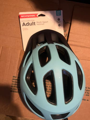 Light blue bike helmet