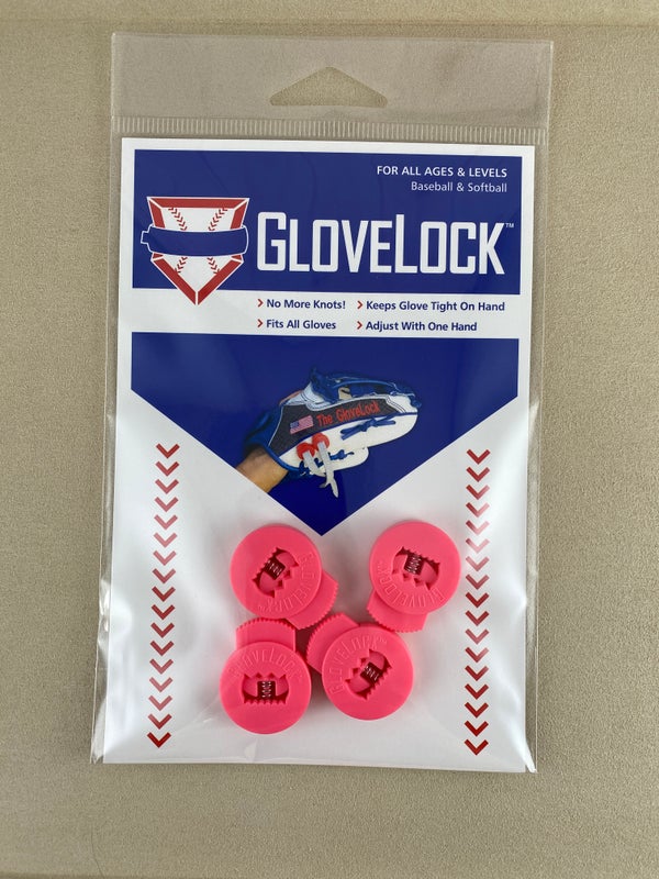 New Flamingo Pink Glove Locks Keep Baseball Glove Laces Tight