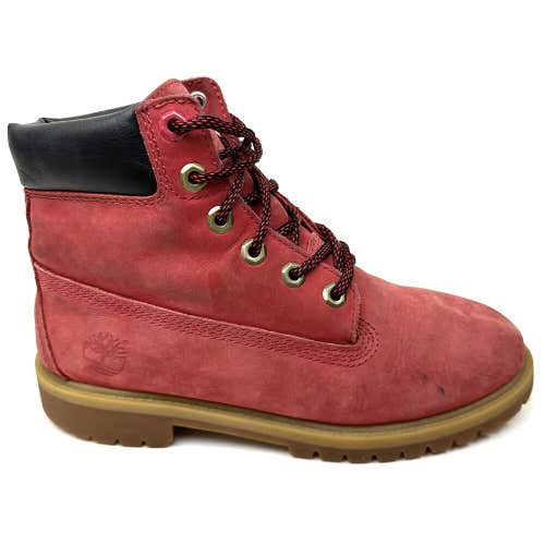 Timberland 6" Premium Youth Red Nubuck Waterproof Boys Boots 6598R Size 6