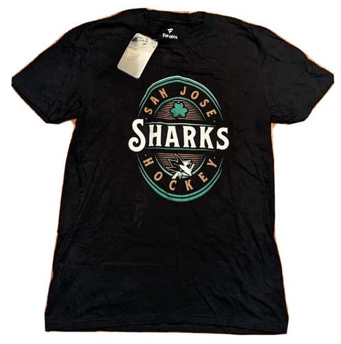 NHL Men's San Jose Sharks Hockey M Medium T-Shirt St Patrick's Day Fanatic Irish