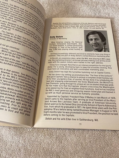 Washington Capitals NHL Vintage 1977 - 1978 Media Guide Program