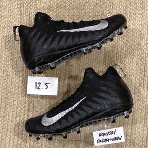 Nike Alpha Menace Pro Mid TD Football Cleats Black Silver 871451-003 Mens size 12.5