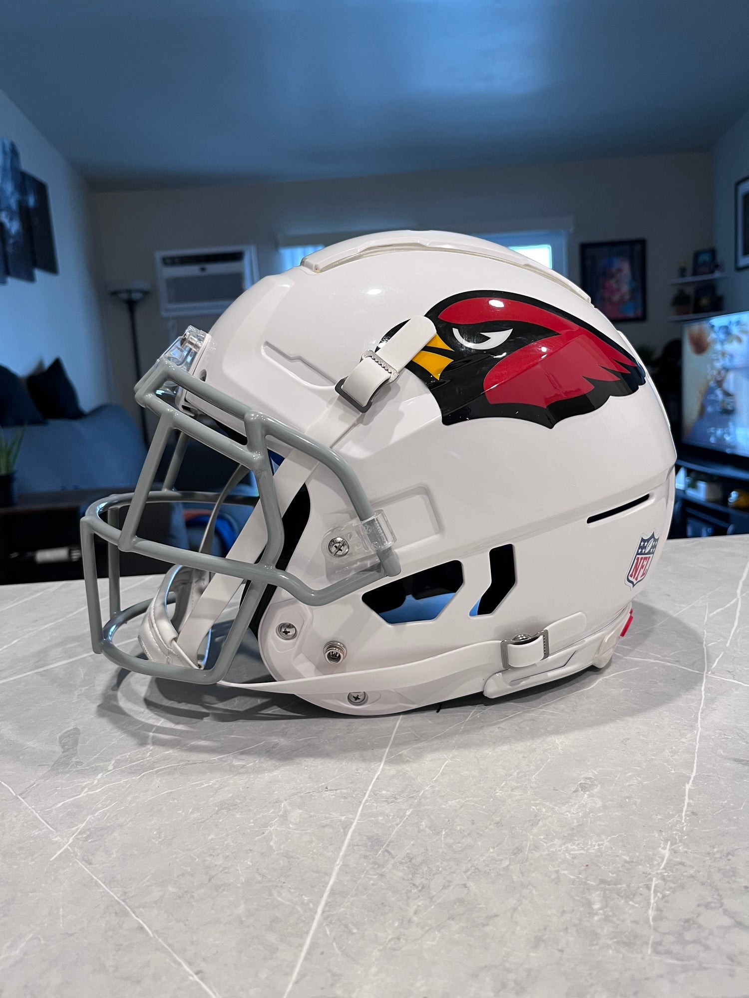 FB Helmet Guy] New Cardinals helmet includes a larger logo, silver