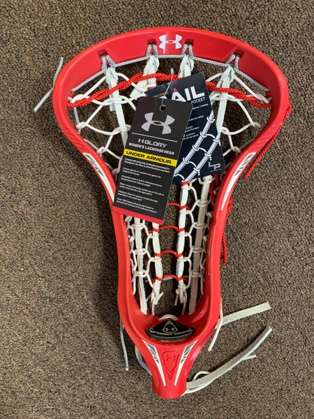 New Under Armour Glory Red Strung Women's Lacrosse Head