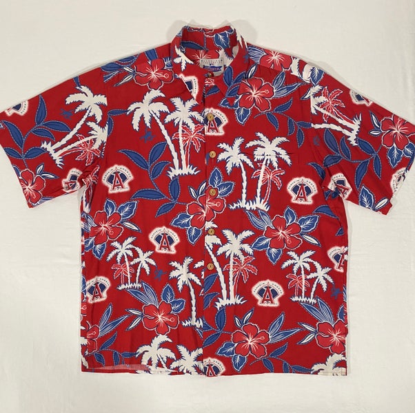 Reyn Spooner Boston Red Sox Hawaiian Shirt Men's Size Large Rayon Button  Front