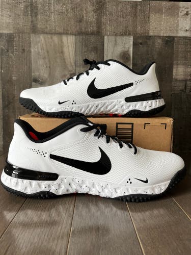 Nike Alpha Huarache Elite 3 Turf Baseball Shoes Mens Size 14 White Black NEW.