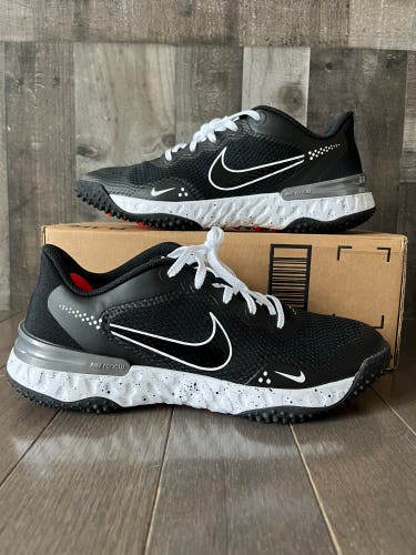 Nike Alpha Huarache Elite Turf 3 Shoes Black White CK0748-010 Baseball Men’s 8