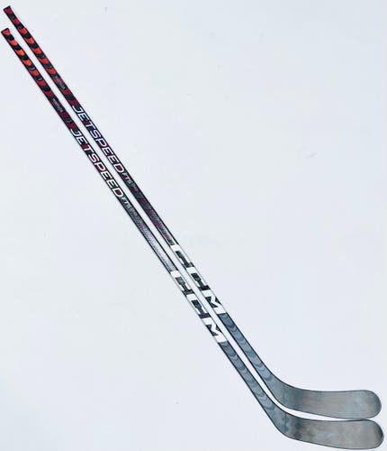 New 2 Pack Red CCM Jetspeed FT5 Pro Hockey Stick-LH-80 Flex-P90T-Grip W/ Bubble Texture