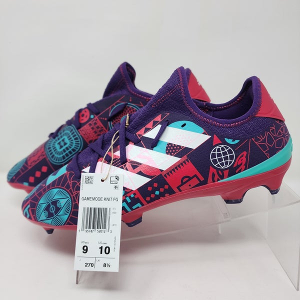 Adidas Soccer Cleats Mens 9 Purple Gamemode Knit Firm Ground World Cup  3 Stripe
