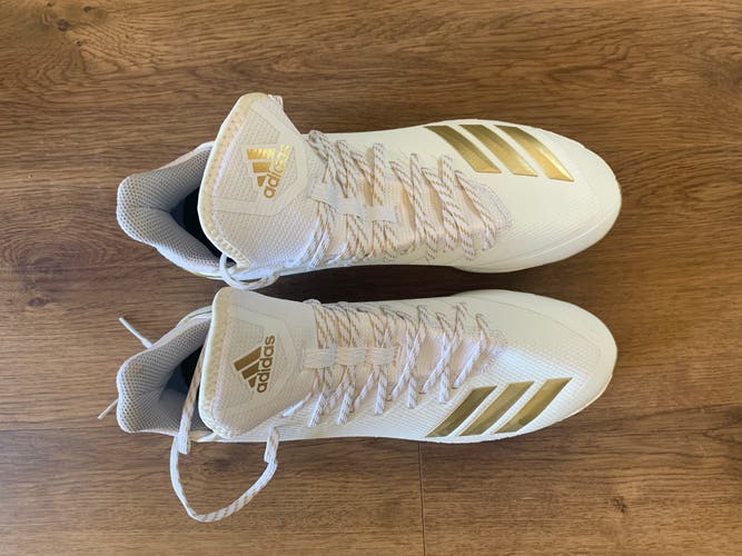 White Men's Metal Low Top Adizero Afterburner Size 10