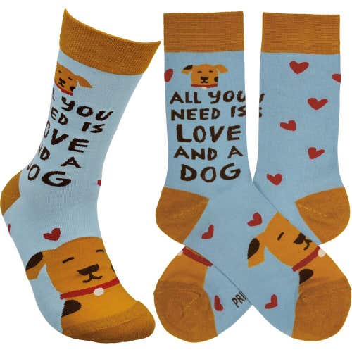 All You Need Is Love And A Dog Socks - Adult Unisex Socks