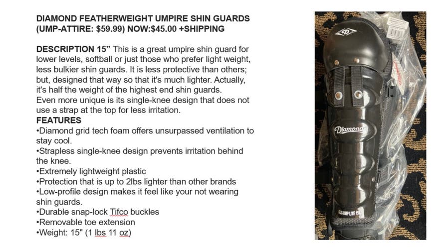 Diamond Featherweight Umpire Shin Guards