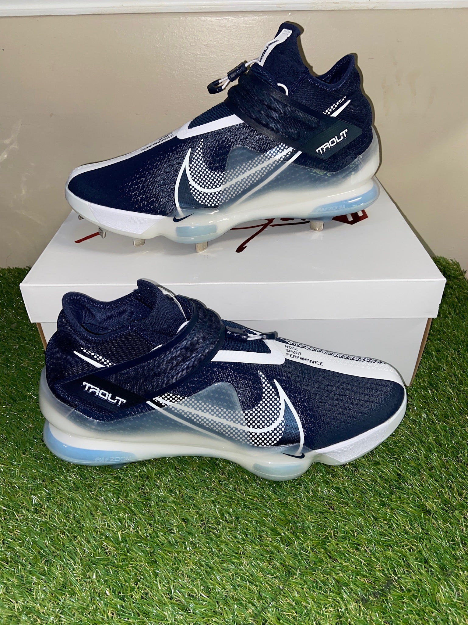Nike Men's Force Zoom Trout 7 Metal Baseball Cleats, Size 13, College Navy/White