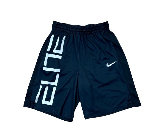 Nike Dri-Fit Elite Big Spell Out Basketball Shorts 9" Black White Men's M RARE
