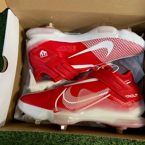 Nike Force Zoom Trout 7 Baseball Cleats Men's Size 14 Red White CI3134-602 NEW