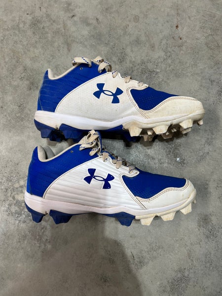 Under Armour Boys' Harper 7 Low Jr. TPU Le Baseball Cleats - Blue, 3.5